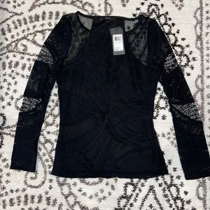 GUESS SLV Pattern Sport Mesh Top Black/Pink